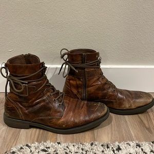 Men’s Aston Grey Brown Leather Boot